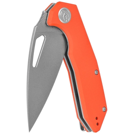 Kubey Coeus KU122W Knife Orange G10, Stonewashed 14C28N