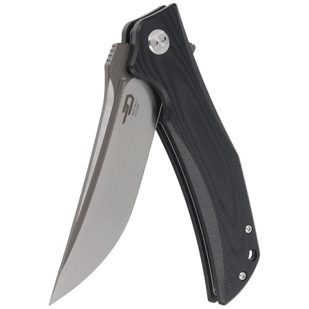 Bestech Knife Scimitar Black G10, Gray / Satin D2 (BG05A-2)