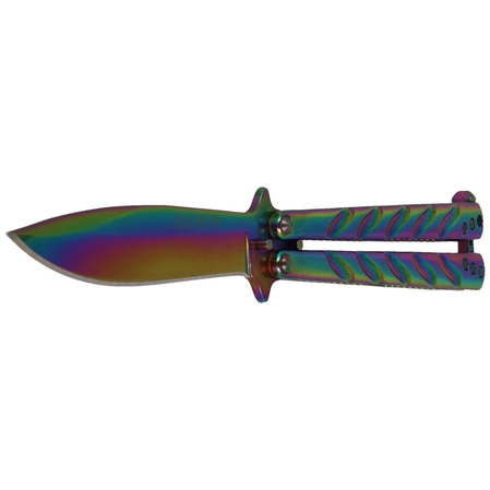 Martinez Albainox Balisong butterfly knife, Rainbow Finish (02103)