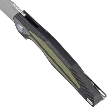 Nóż składany RikeKnife Tulay Integral Black G10/OD Green G10 Inlay, Satin 154CM (RK-TULAY-BOG)