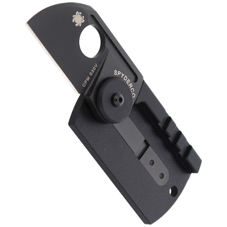 Spyderco Dog Tag Folder CF/G-10 Laminate Black PlainEdge Knife (C188CFBBKP)