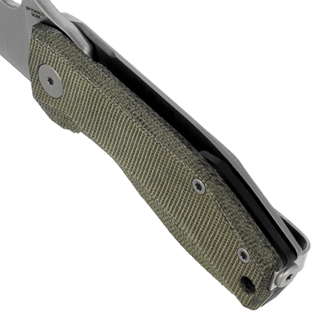Nóż składany Spyderco SpyNano Flash Batch Green Canvas Micarta/Titanium, Satin M398 (C268MTIP)
