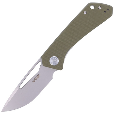 Nóż składany Kubey Thalia Green G10, Beadblasted D2 (KU331D)