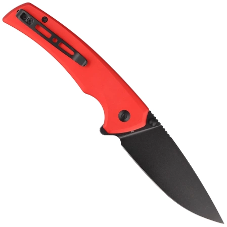 Sencut Serene Red Aluminium, Black Stonewashed D2 knife (S21022B-2)