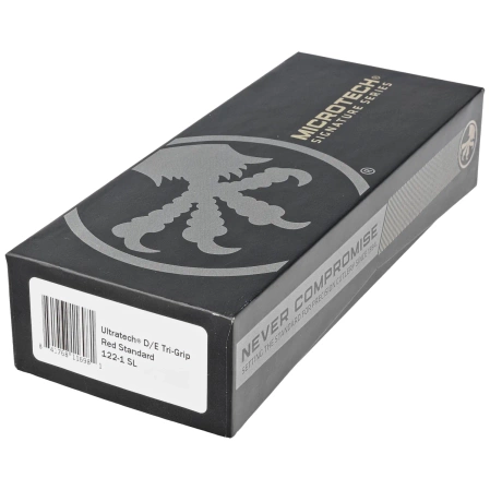 Microtech Ultratech D/E Sith Lord Signature OTF Knife Tri-Grip Black Aluminum, Red M390 by Tony Marfione (122-1SL)