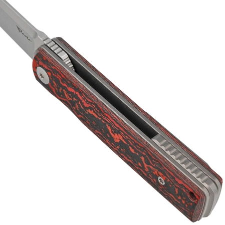 Nóż składany Reate Bushido Titanium/Lava Flow Fat Carbon, Hand Satin M390 (BSO.LAF.SAT)