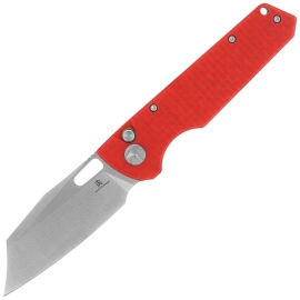 Nóż składany Bestechman Guardian Red G10 w/ Carbon Fiber Pattern, Satin D2 (BMK11C)