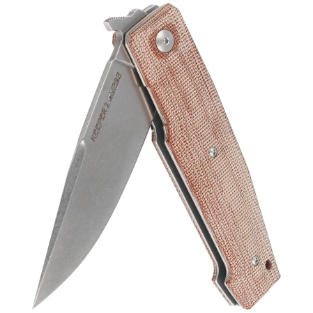 Viper Keeper 2 Natural Canvas Micarta, Stonewashed Elmax by Fabrizio Silvestrelli Knife (V6000CN)