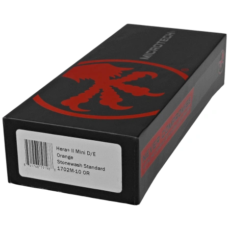 Nóż automatyczny OTF Microtech Hera II D/E Orange Aluminium, Stonewashed M390MK by Tony and Sean Marfione (1702-10OR)