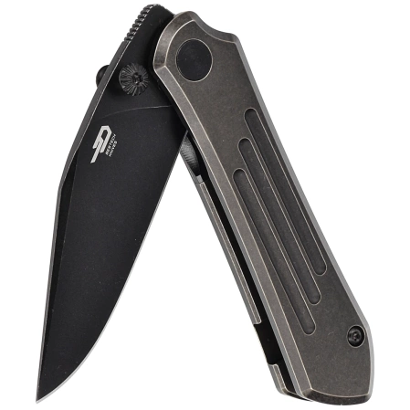 Bestech Icarus Knife Black-Bronze Stonewashed Titanium, Black Stonewashed M390 by Nick Rogers (BT2302B)