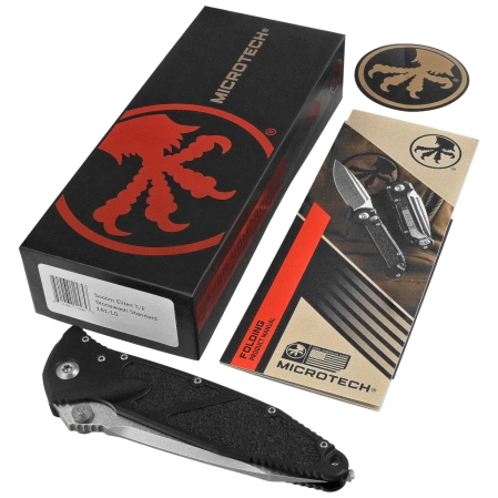 Nóż składany Microtech Socom Elite T/E-M Black Aluminium, Stonewashed M390MK by Tony Marfione (161-10)