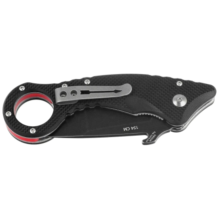 Nóż składany Spartan Blades Ronin Shoto Karambit Black G10, Black TiN CPM 154CM by Tu Lam (SFBL9BK)