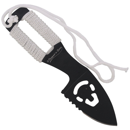 Martinez Albainox Skull Neck Knife White Cord, Black 3Cr13Mov (32450)