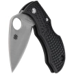 Spyderco Manbug Leaf Black Lightweight FRN, Satin Plain VG-10 by Sal Glesser (MBKLFP)