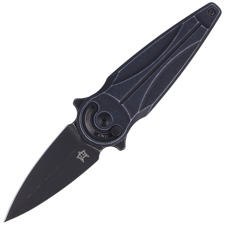 FOX Saturn Left Handed, Black Aluminium, Black Stonewashed N690Co by Denis Simonutti knife (FX-551 SX ALB)