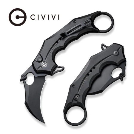 Civivi Incisor II Knife Black Aluminum, Black Nitro-V (C16016B-1)