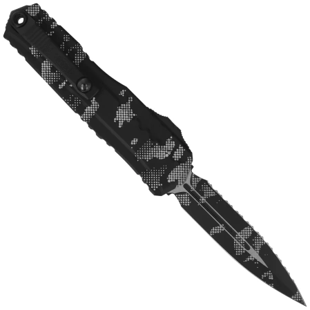 Microtech Cypher II D/E OTF Knife Pixel Camo Aluminum, Pixel Camo F/S M390MK by Deryk Munroe and Tony Marfione (1242-3PXC)