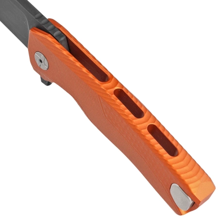 LionSteel ROK Knife Orange Aluminum, Black M390 by Molletta (ROK A OB)