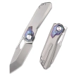 Remette RT-Peregrine Falcon Knife Gray/Thunder Lightning Titanium, Hand Fine Grinding Pearlescent M390 (RTT1-GX)
