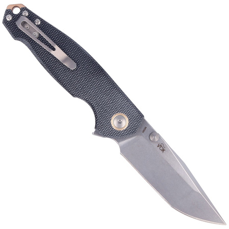 Nóż składany Viper Katla Black Canvas Micarta, Stonewashed M390 by Jesper Voxnæs (V5982CB)