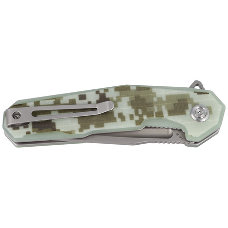 Nóż składany Kubey Carve Digital Camo G10, Beadblasted AUS-10 (KB237H)