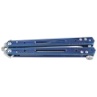 Third Decor Habitat Balisong Blue Titanium Stainless Steel, Satin 420 Butterfly Knife (K2920A)