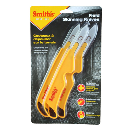 Smith's Field Skininng Knives, Yellow 3-pack (50901)