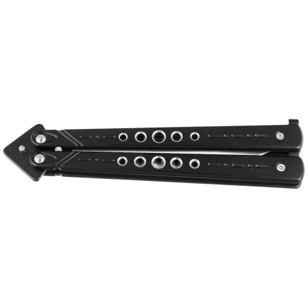 Third Decor Habitat Balisong Black Stainless Steel, Two-Tone 420 Butterfly Knife (K2098)