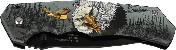 Herbertz CJH Knife with 3D Eagle Motif, Black 420 (584212 - ART000142)