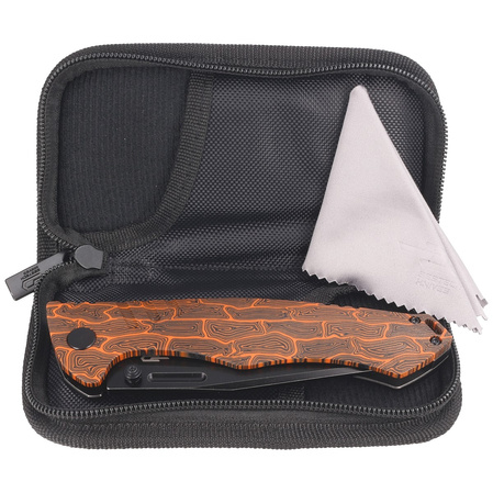 Bestech Keen II Black-Orange G10/Titanium, Black Stonewashed CPM S35VN by Koens Craft knife (BT2301F)