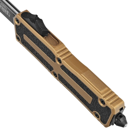 Microtech Scarab II Gen III S/E OTF Knife Tan Aluminum, Black M390MK by Tony Marfione (1278-1TA)