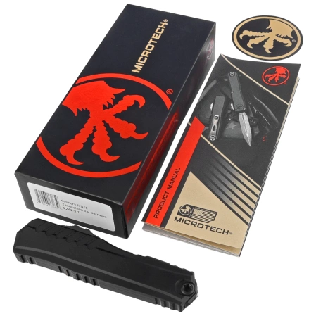 Nóż automatyczny OTF Microtech Cypher II D/E Black Aluminium, Black P/S M390MK by Deryk Munroe and Tony Marfione (1242-2T)