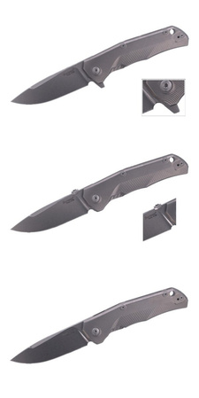 Nóż składany LionSteel T.R.E. Grey Titanium / Grey Ti, Stone Washed M390 by Molletta (TRE GY)