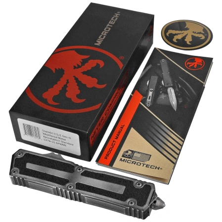 Nóż automatyczny OTF Microtech Scarab II Gen III S/E Weathered Metal Aluminium, Apocalyptic M390MK by Tony Marfione (1278-10APWME)