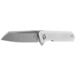 Bestechman Dundee Sheepfoot Knife White G10, Grey PVD/Satin D2 by Ostap Hel (BMK09C)