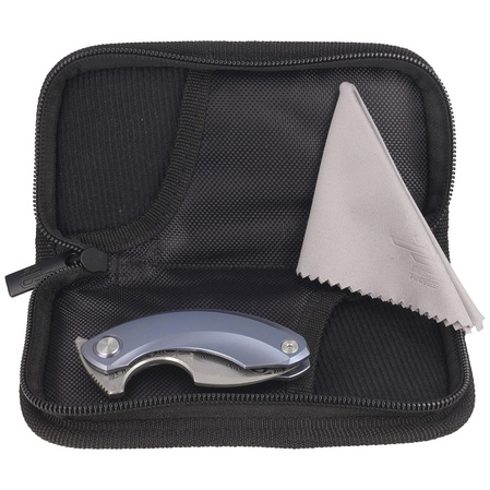 Bestech Strelit Blue Stonewashed Titanium, Damascus by Ostap Hel Knife (BT2103I)