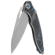 Rike Knife RK 1902 B/CF Titanium/Blue Carbon Fiber, Bead Blasted M390