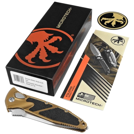 Nóż automatyczny Microtech Socom Elite Auto S/E Tan Aluminum, Stonewashed M390 by Tony Marfione (160A-10TA)