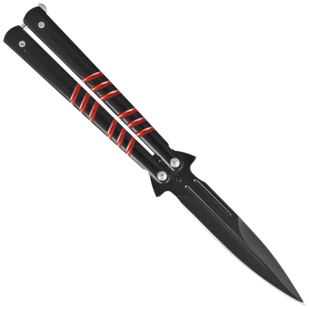 Nóż motylkowy Third Decor Habitat Balisong Black/Red Stainless Steel, Black 420 (16070R)