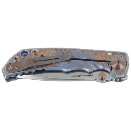 Nóż składany Spartan Blades Harsey Folder Special Edition Angel Blue Titanium, Bronze HW, Satin MagnaCut by William W. Harsey Jr. (SF5ANGL)
