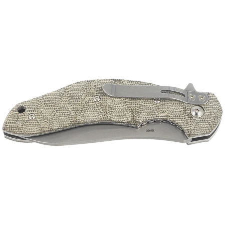 Nóż składany Fox Flipper  OD Green Canvas Micarta, Acid Stonewashed N690Co by Jens Ansø (FX-302 MOD)
