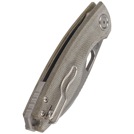 FOX Chilin OD Green Canvas Micarta, Stonewashed M398 by Jesper Voxnæs (FX-530 MOD)