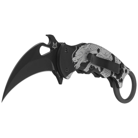 Nóż składany Fox The Spirit Karambit Black Aluminium, Black N690Co (FX-599 ALB-1)