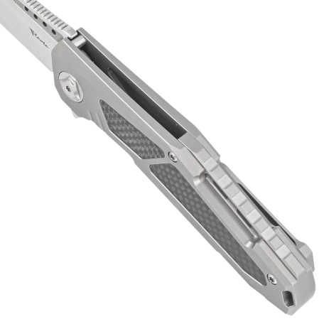 Nóż składany Reate K-3 Tanto Grey Titanium/Carbon Fiber, Damasteel Damascus