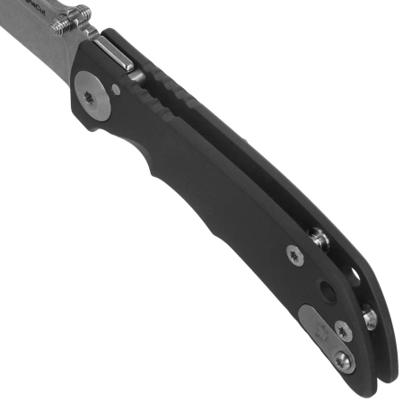 Spartan Blades Harsey Folder 3.25 Black PVD Titanium, Gray HW, Stonewashed MagnaCut by William W. Harsey (SF10 Custom Black PVD Frame)