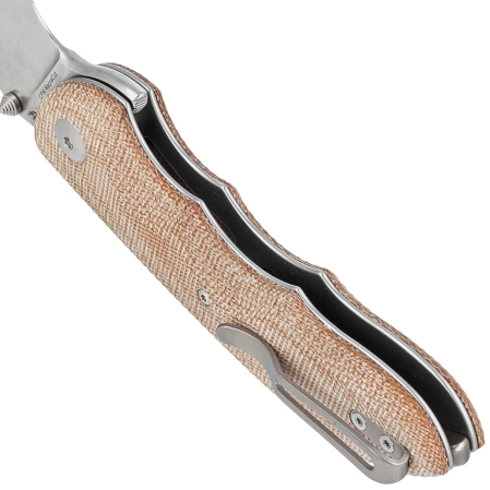 Viper Moon Natural Canvas Micarta, Stonewashed MagnaCut by Fabrizio Silvestrelli Knife (V6010CN)