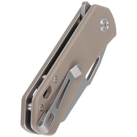 Kubey Knife Duroc Tan G10, Bead Blasted AUS-10 by Colin Maisonpierre (KU332K)