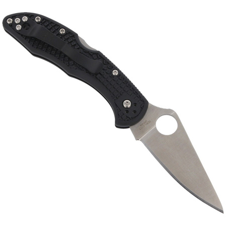 Spyderco Delica 4 FRN Black Flat Ground Plain knife (C11FPBK)