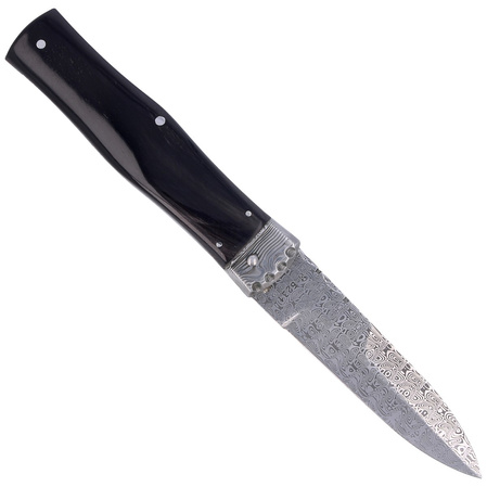 Mikov Predator Panther Buffalo Horn, Damascus PMC27 Knife (241-DR-1/PANTHER)