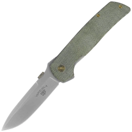 Nóż składany Fox Original Gangster OD Green Canvas Micarta, Stonewashed MagnaCut by Bob Terzuola (FX-ATC-OG01 MOD)
